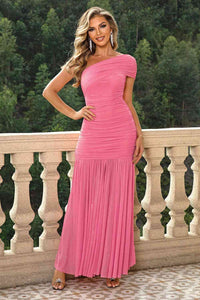 One-Shoulder Ruched Maxi Dress Trandify deal