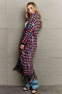 Angel wings Multicolored Open Front Fringe Hem Cardigan Trandify deal