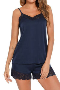 Lovelet Lace Detail Cami and Shorts Lounge Set Trandify deal
