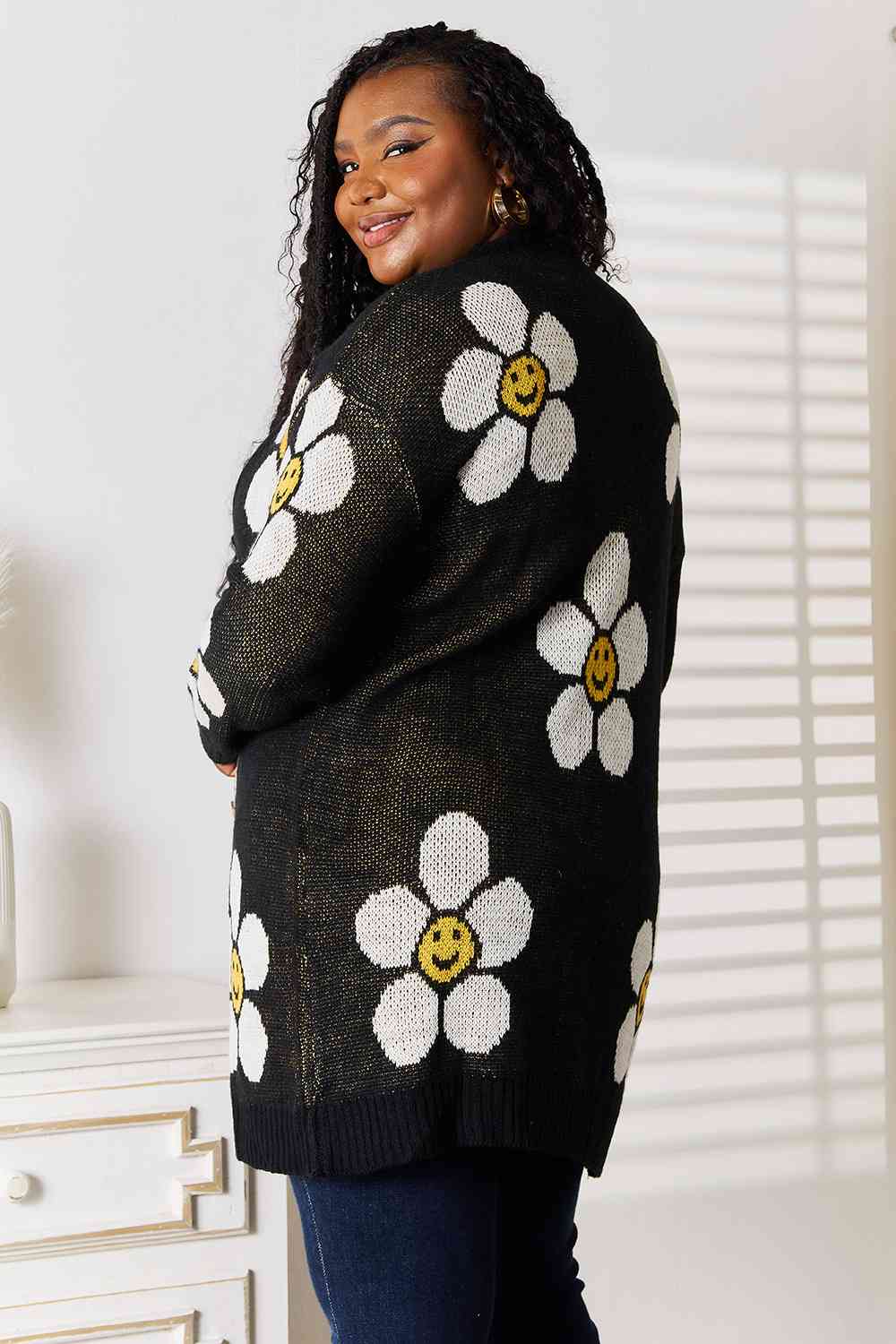 Double Take Floral Button Down Longline Cardigan Trandify deal