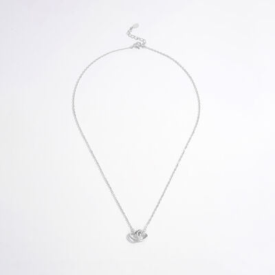 925 Sterling Silver Inlaid Zircon Heart Necklace Trandify deal