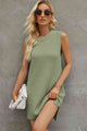 Round Neck Slit Sleeveless Sweater Dress Trandify deal