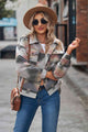Printed Collared Neck Jacket Trandify deal