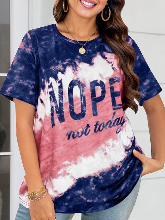 NOPE NOT TODAY Round Neck Short Sleeve T-Shirt Trandify deal