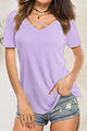 Crisscross Short Sleeve T-Shirt Trandify deal