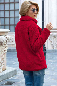 lvy Lane Full Size Lapel Collar Sherpa Coat Trandify deal