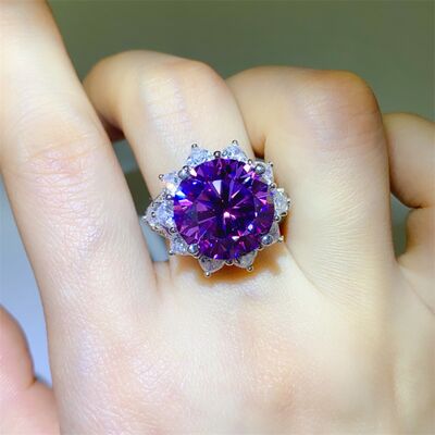 10 Carat Moissanite 925 Sterling Silver Flower Shape Ring Trandify deal