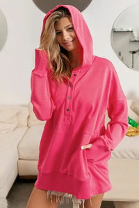 BiBi Half Snap Thumbhole Long Sleeve Hoodie Trandify deal