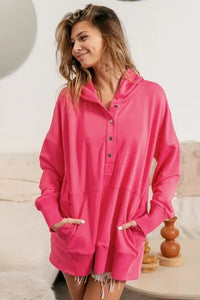 BiBi Half Snap Thumbhole Long Sleeve Hoodie Trandify deal