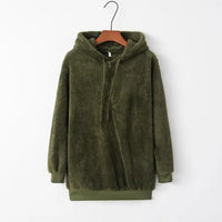 Full Size Quarter-Zip Drawstring Teddy Hoodie Trandify deal