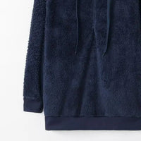 Full Size Quarter-Zip Drawstring Teddy Hoodie Trandify deal