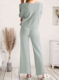 Long Sleeve Lounge Top and Drawstring Pants Set Trandify deal