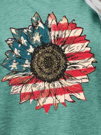 US Flag Flower Graphic Tee Trandify deal