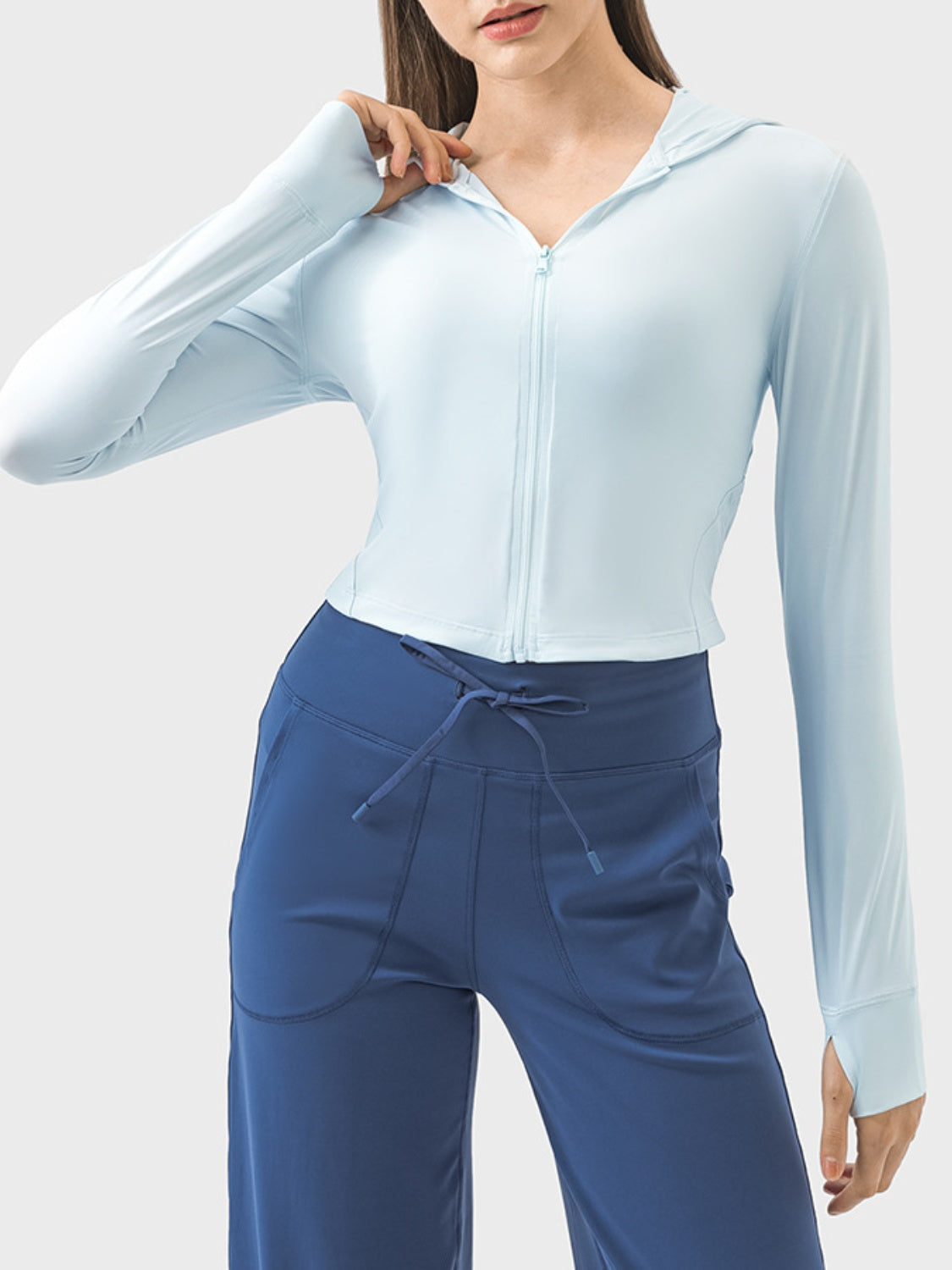 Millennia Zip Up Hooded Long Sleeve Active Outerwear Trandify deal