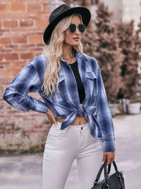 Plaid Dropped Shoulder Longline Shirt Trandify deal