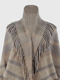 Fringe Detail Open Front Poncho Trandify deal