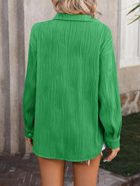 Button Up Dropped Shoulder Shirt Trandify deal