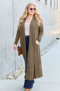 Basic Bae Full Size Open Front Long Sleeve Cover Up Trandify deal