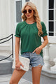 Round Neck Flounce Sleeve T-Shirt Trandify deal