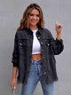 Distressed Drop Shoulder Denim Jacket - Trandify Deal