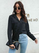 Collared Neck Buttoned Shirt with Pockets Trandify deal