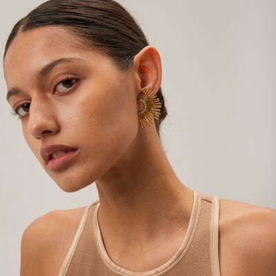Stainless Steel Inlaid Zircon Stud Earrings Trandify deal