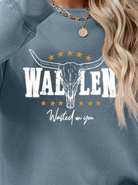 Graphic Round Neck Dropped Shoulder Sweatshirt Trandify deal