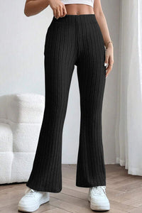 Basic Bae Full Size Ribbed High Waist Flare Pants Trandify deal