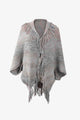 Multicolored Fringe Trim Poncho Trandify deal