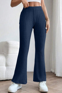 Basic Bae Full Size Ribbed High Waist Flare Pants Trandify deal