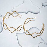 Stainless Steel Wave Shape C-Hoop Earrings Trandify deal
