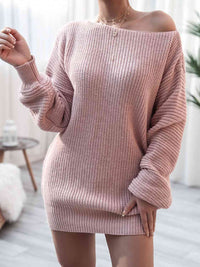 Rib-Knit Mini Sweater Dress Trandify deal