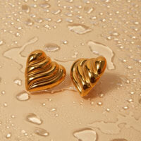 Stainless Steel Heart Shape Stud Earrings Trandify deal