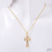 Stainless Steel Inlaid Zircon Cross Necklace Trandify deal