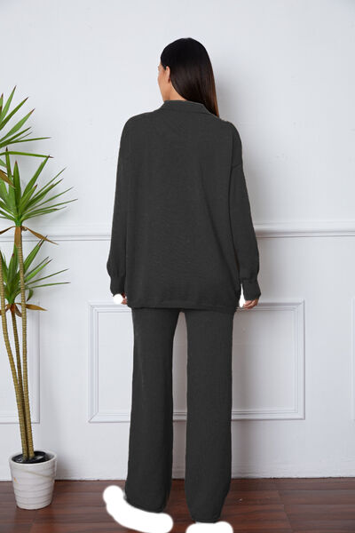 Dropped Shoulder Sweater and Long Pants Set Trandify deal