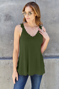 Basic Bae Full Size Lace Detail V-Neck Cutout Cami - Trandify Deal