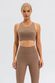 Round Neck Cutout Cropped Active Tank Trandify deal