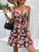 Perfee Tied Rose Print Spaghetti Strap Dress Trandify deal