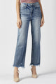 RISEN High Waist Raw Hem Straight Jeans Trandify deal