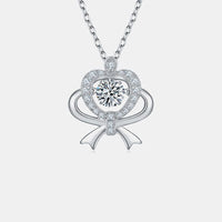 Moissanite 925 Sterling Silver Bow & Heart Necklace Trandify deal