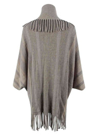 Fringe Detail Open Front Poncho Trandify deal