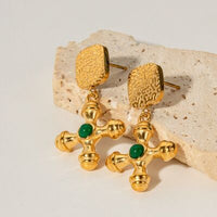 Gold-Plated Stainless Steel Cross Shape Earrings Trandify deal