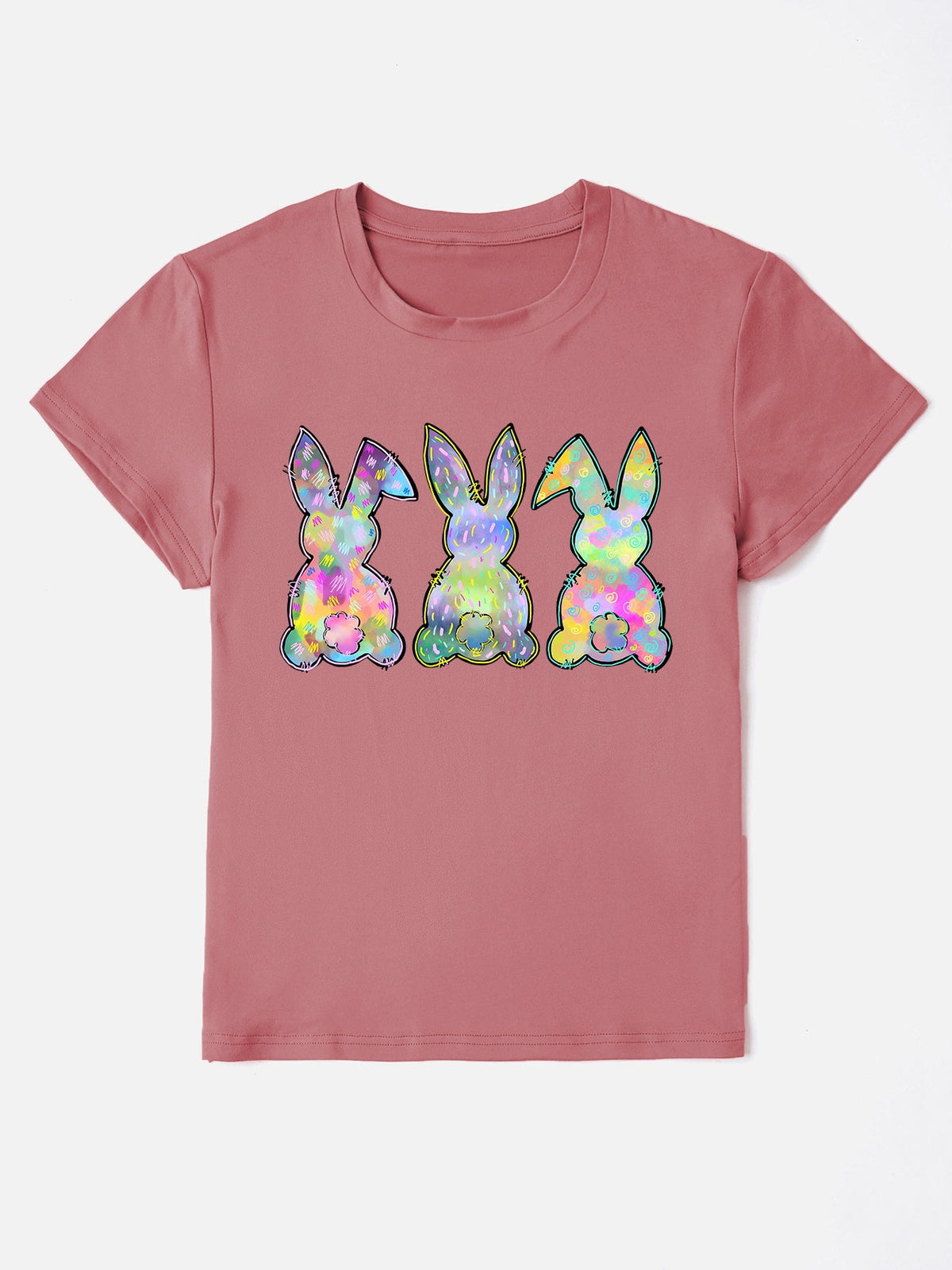 Rabbit Round Neck Short Sleeve T-Shirt Trandify deal