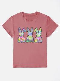 Rabbit Round Neck Short Sleeve T-Shirt Trandify deal