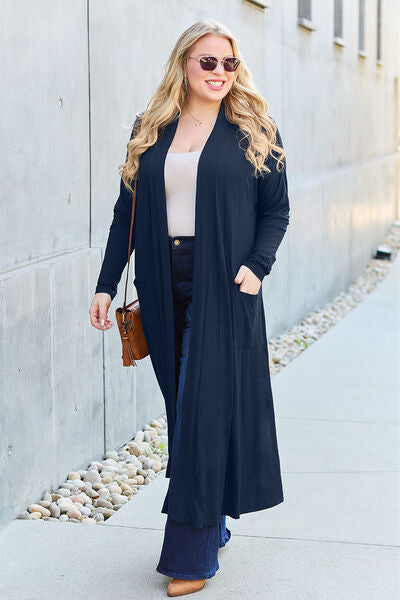 Basic Bae Full Size Open Front Long Sleeve Cover Up Trandify deal