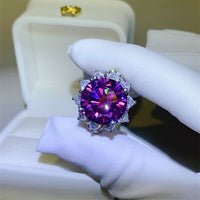 10 Carat Moissanite 925 Sterling Silver Flower Shape Ring Trandify deal