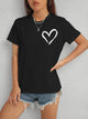 Heart Round Neck Short Sleeve T-Shirt Trandify deal