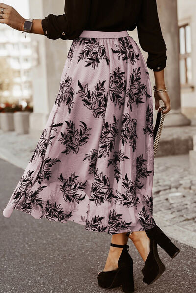 Embroidered High Waist Maxi Skirt Trandify deal