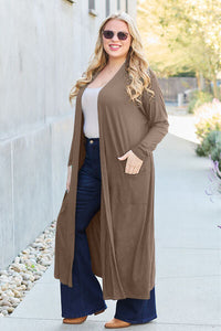 Basic Bae Full Size Open Front Long Sleeve Cover Up Trandify deal
