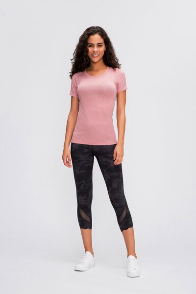 Millennia Round Neck Short Sleeve Active T-Shirt Trandify deal